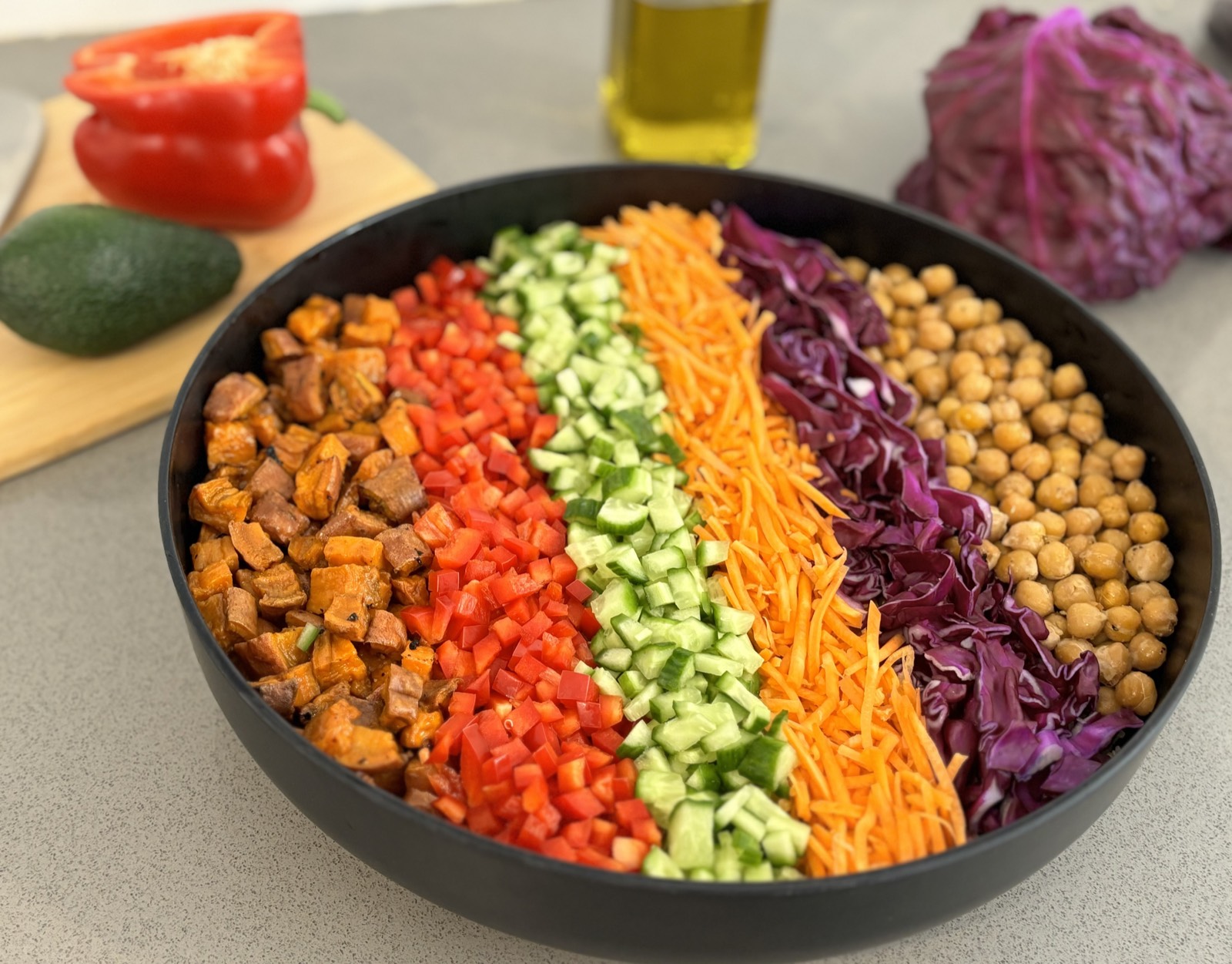 Rainbow quinoa salad