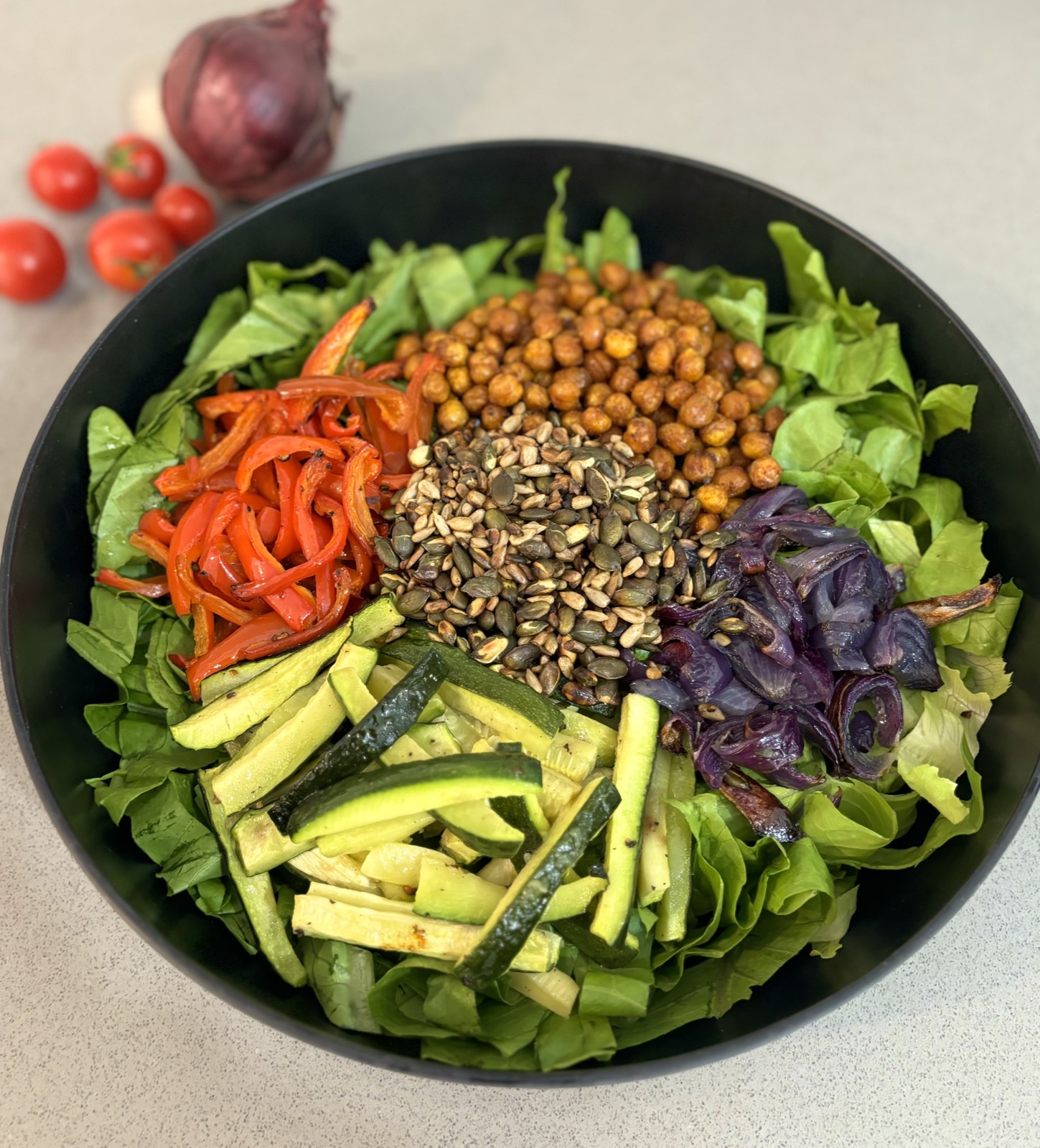 Warm roasted veggie salad